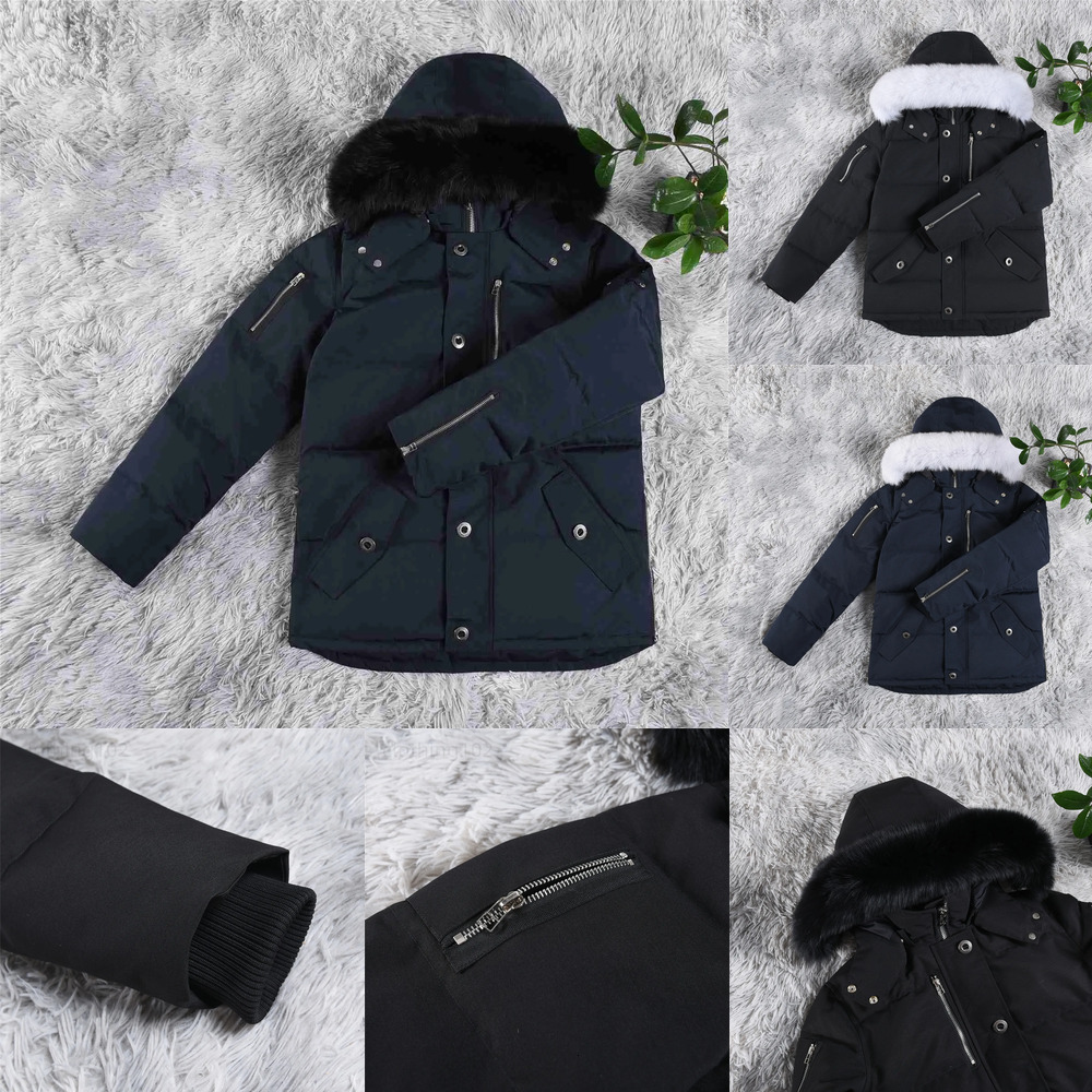 Down jacket mens fur collar parka winter waterproof white duck coat cloak fashion men and women couples moose casual version to keep warm BK8Z s 2x9