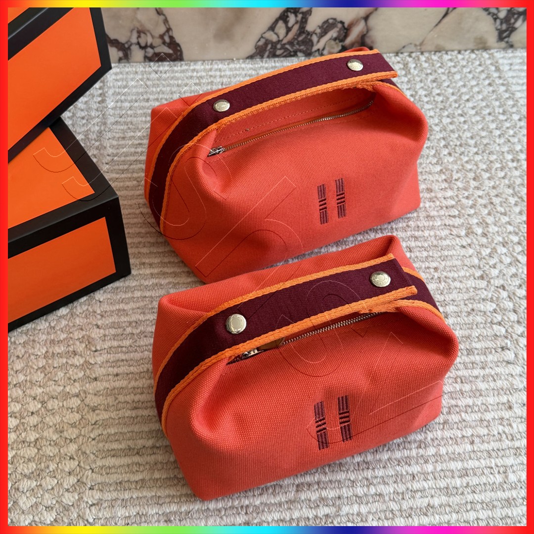 Sac de maquillage de luxe sac de vanité de créateur sac en toile lettre H pour femme trousse de toilette de rangement portable de qualité supérie