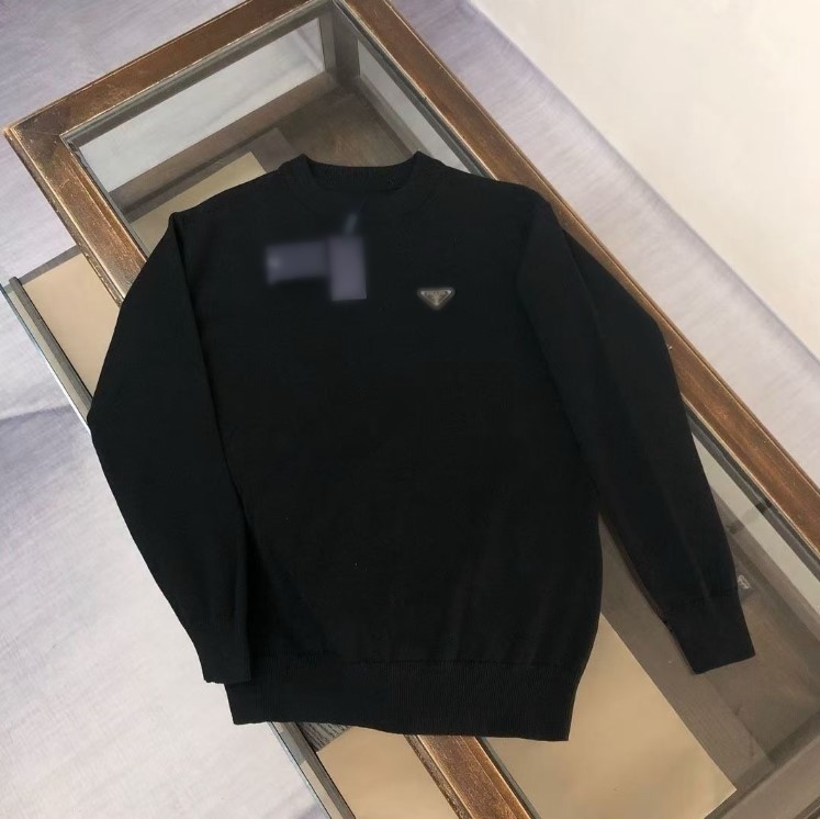 Pull pour hommes Automne / Hiver Pull de luxe en laine col rond à manches longues à capuche en vrac couleur unie haut de gamme pulls de créateurs