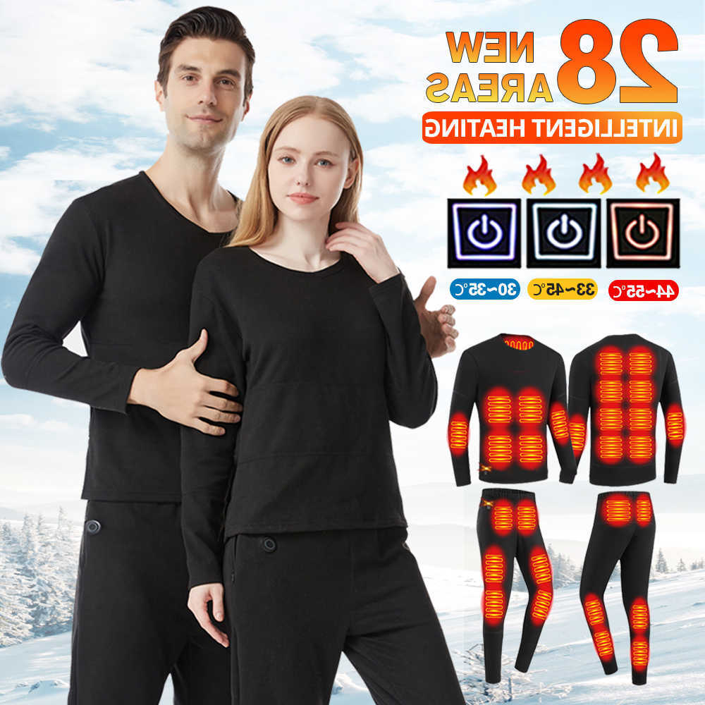 Thermal Underwear Winter Thermal Men's Jacket Heated Vest Men Heated Underwear Thermal Men's Ski Suit USB Electric Heating Clothing Fleece