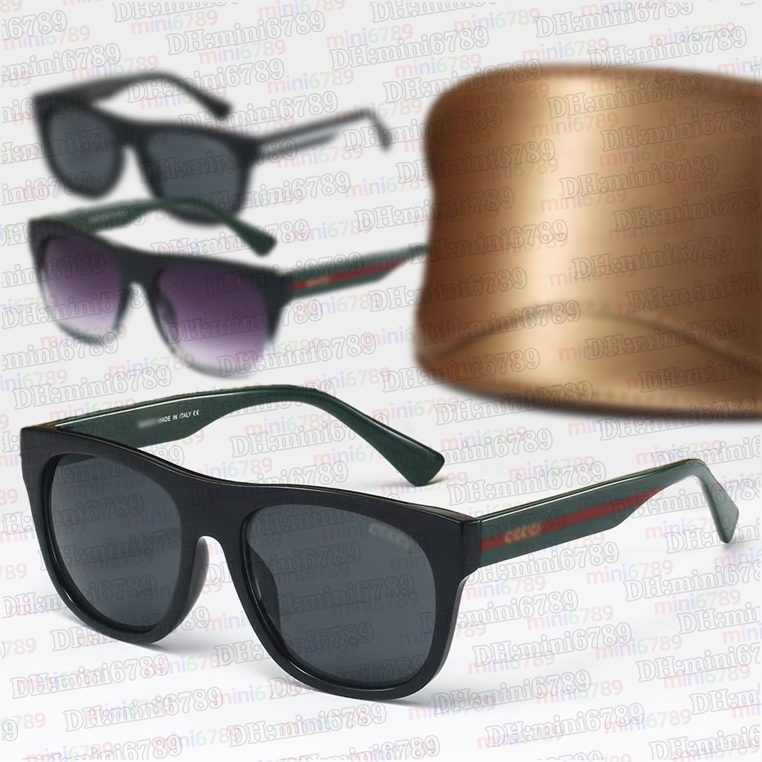 Designer Sunglasses GG Square glasses 0341 Fashion Women's Cat-Eye Glasses Red and Green Striped Two Tone Temples High Quality Acetate Men'