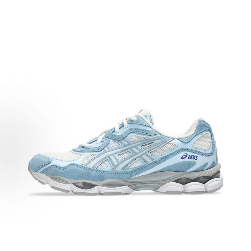 Asics Unisex Gel-NYC Lo Sneakers: Strapazierfähige grau/beige Kunstlederschuhe