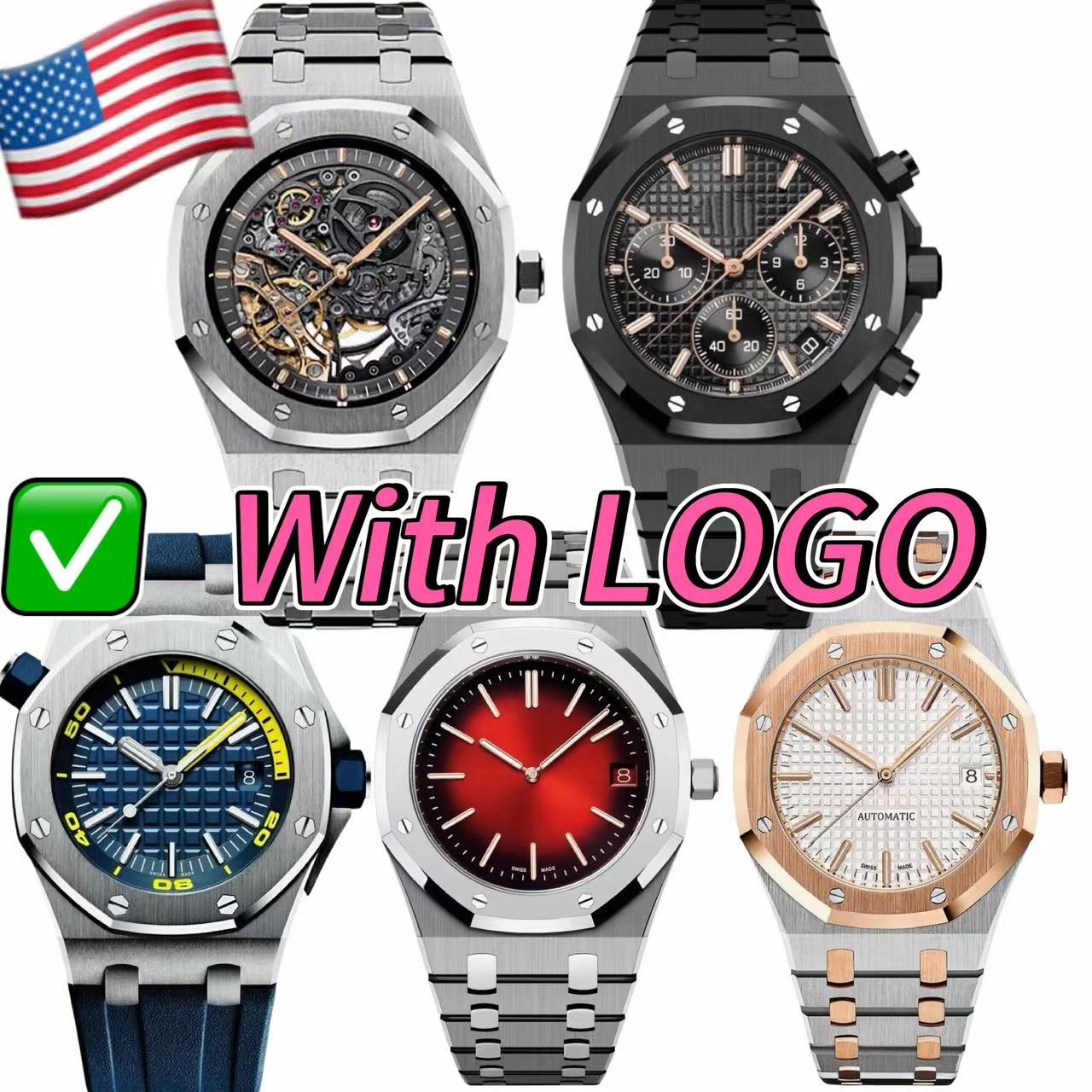 Automatic watch designer luxury watch automatic mechanical watches mens watch 41mm stainless steel bracelet with box skeleton Audemare Reloj Orologi