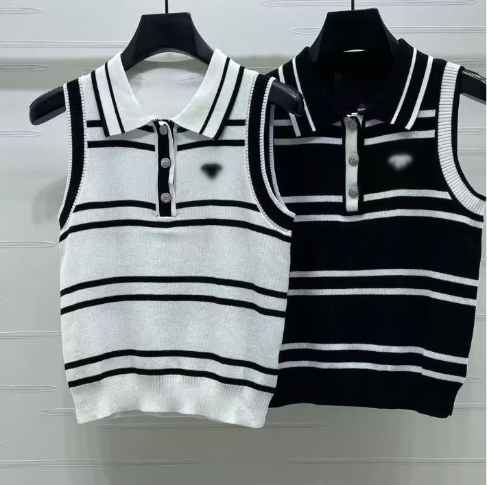 Womens Knits Tees New Arrival Round-Neck brand Luxury Knit Vest letter Print Casual Designer T Shirt
