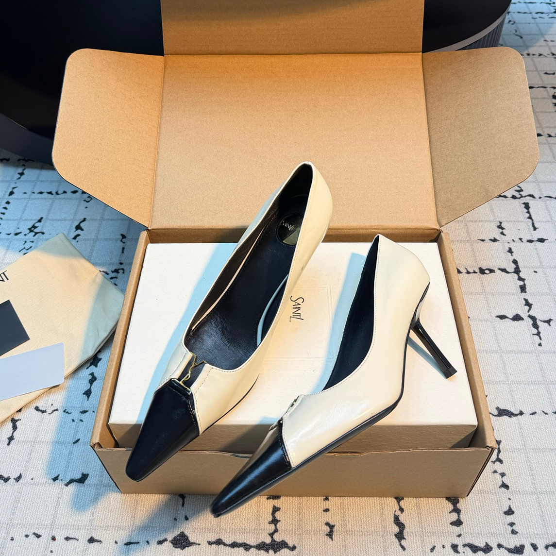 Black Kitten Heel Designer Luxury Woman Pump Point Toe Leather Buckle Fashion Casual Footwear Quality Comfort White Brown Burgundy Stylish Modern Tr