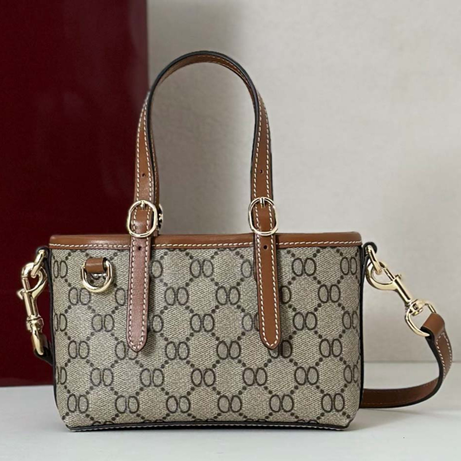 2026 Designer Bag New Emblem Vintage Mini Tote bag Classic Canvas Patchwork Crossbody Bag Portable Small Bag Lightweight Retro Commuting Versatile W