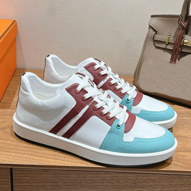 Couple Classic Color Blocking Sneaker Designer Daily Outfit Low Top Lace Up Running Shoes Mens Womens Daily Commute Leisure Sneakers Rubber Outsole