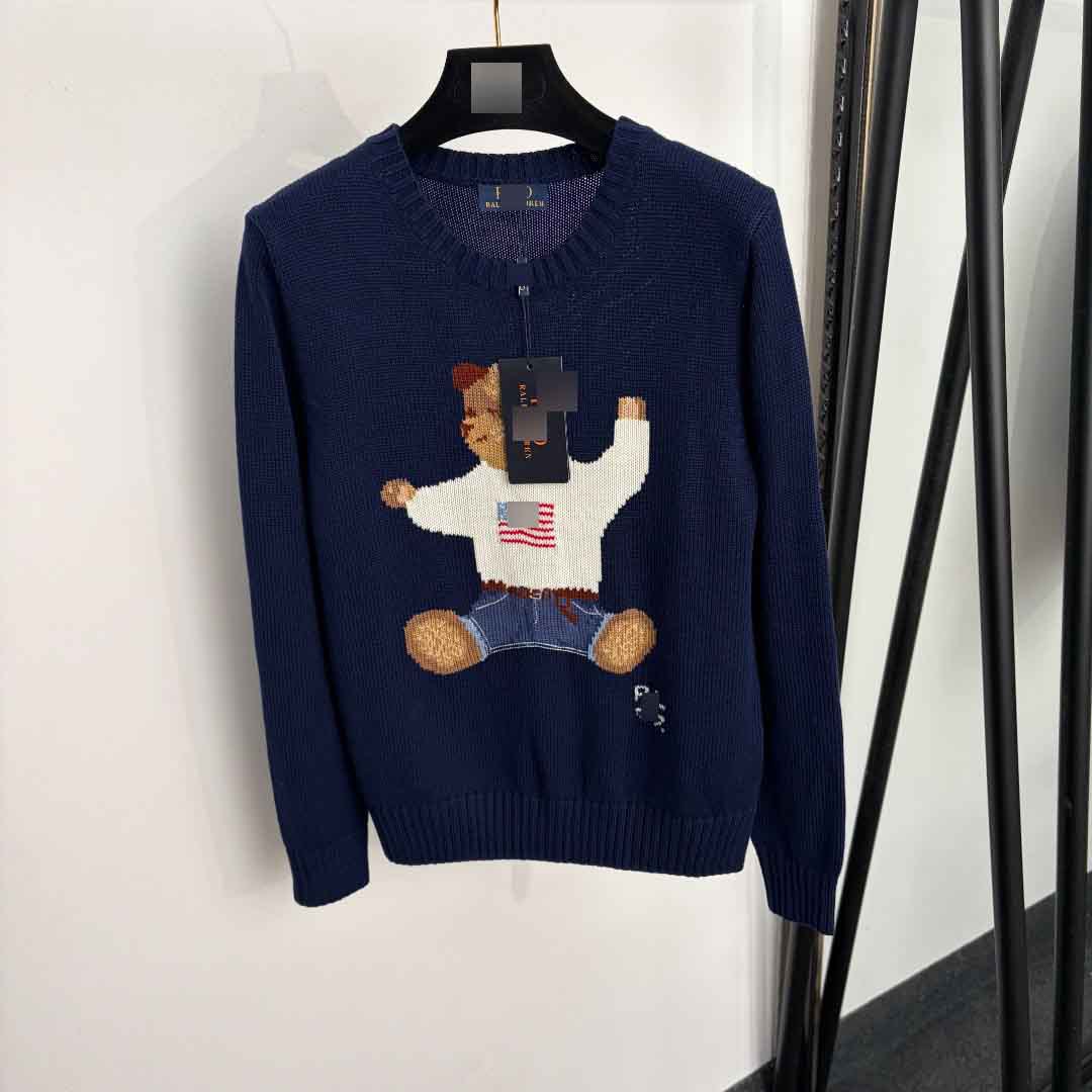 Womens Sweaters Cute Bear Pattern Sweatshirts High Collar Warm Polar Flce Sweater Soft Blouses Tops 2025 Winter Lady Y2K Clothes L26927