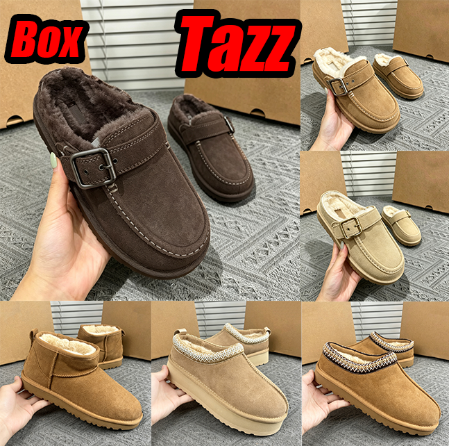 Designer Tazz Pantoufles ForMen Femmes Tasman FurSlides Classic Ultra MiniP Slip-on SlideSuede en peau de mouton WinterWarm Chaussures Femmes Bot