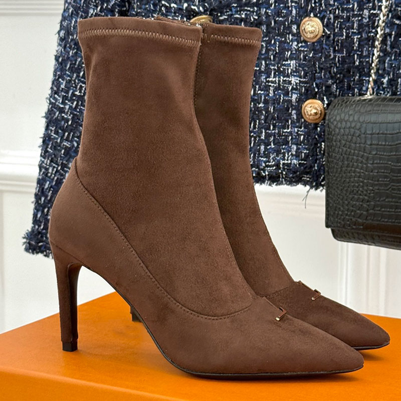 Gala Ankle Boot 1AKKC8 Designer Autumn New Boots Luxury Womens Boots Anti slip Wear resistant Leather outsole Heel Height 8.5cm Boots Classic Brand