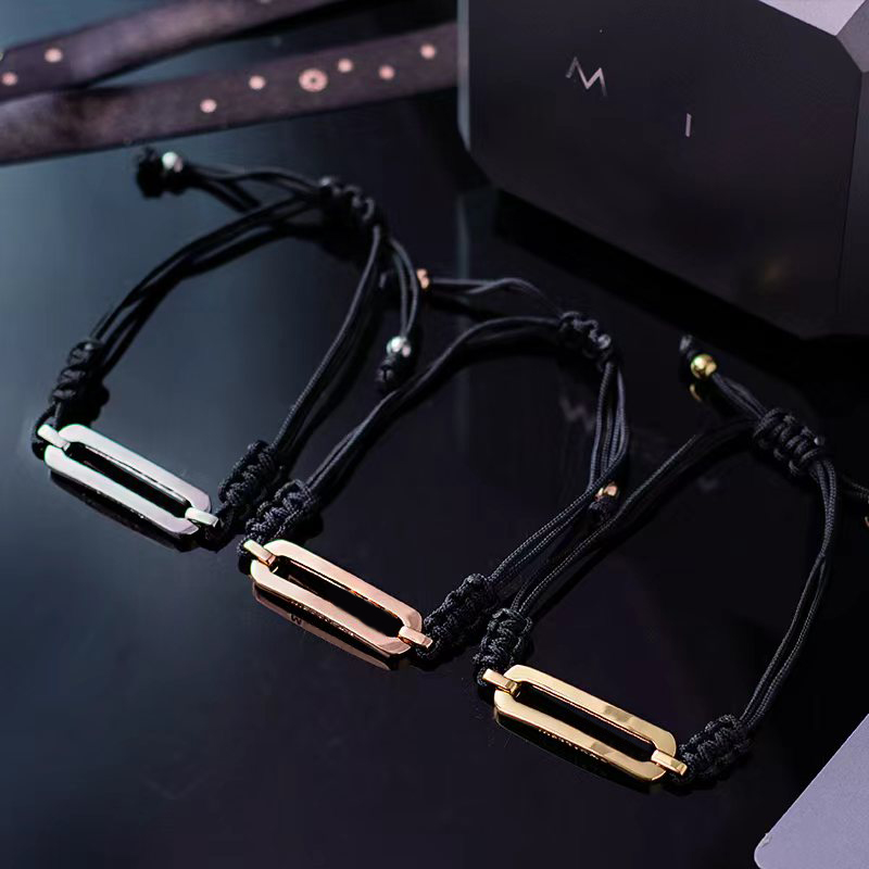 Brand M Bracelet 18k Gold Stainless Steel Stretchable Rope Bracelet High Quality Luxury Jewelry Designer