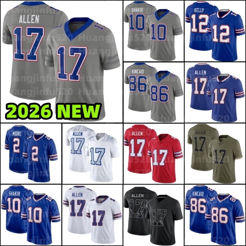 DJ Moore 17 Josh Allen Keon Coleman Dalton Kincaid James Cook Khalil Shakir Dawkins Football Jersey Skyler Bell Kaleb Elarms-Orr Gregory Rousseau De