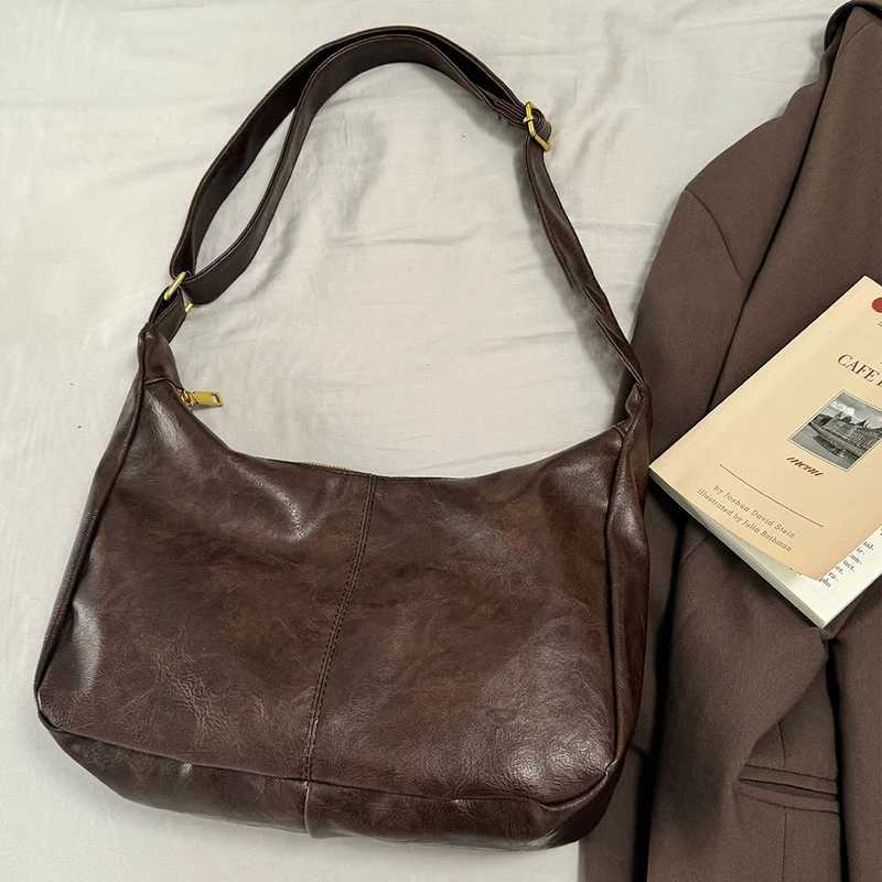 Shoulder Bags Ultra Soft Pu Leather Commuter Fashion Vintage Casual Tote Bag Large Capacity Temperament Stylish Crossbody Bags For Women H2610161