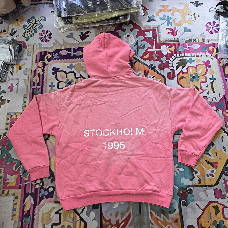24FW Sweat à capuche oversize unisexe effet boueux imprimé lettres vintage lavé en molleton pour hiver streetwear
