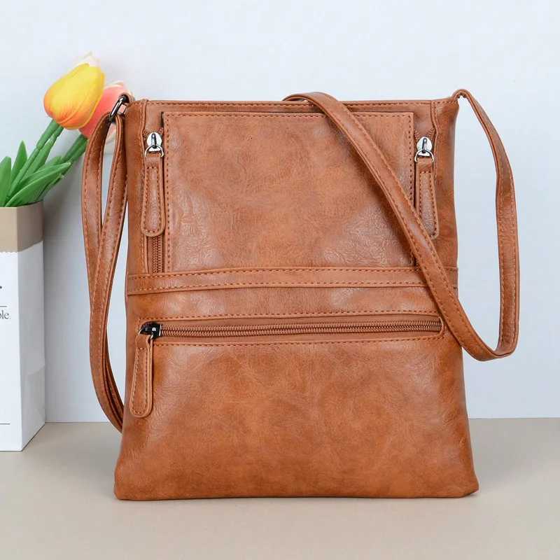 Shoulder Bags Vintage Multi-pocket Crossbody Bags Solid Color Soft Pu Leather Shoulder Bag Perfect Sling Bag For Women Daily Travel H261016