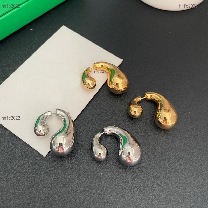 New Designed women ear studs shiny gold silver Irregular front and rear double drop Water droplet earrings 18K Gold plated Designer Jewelry