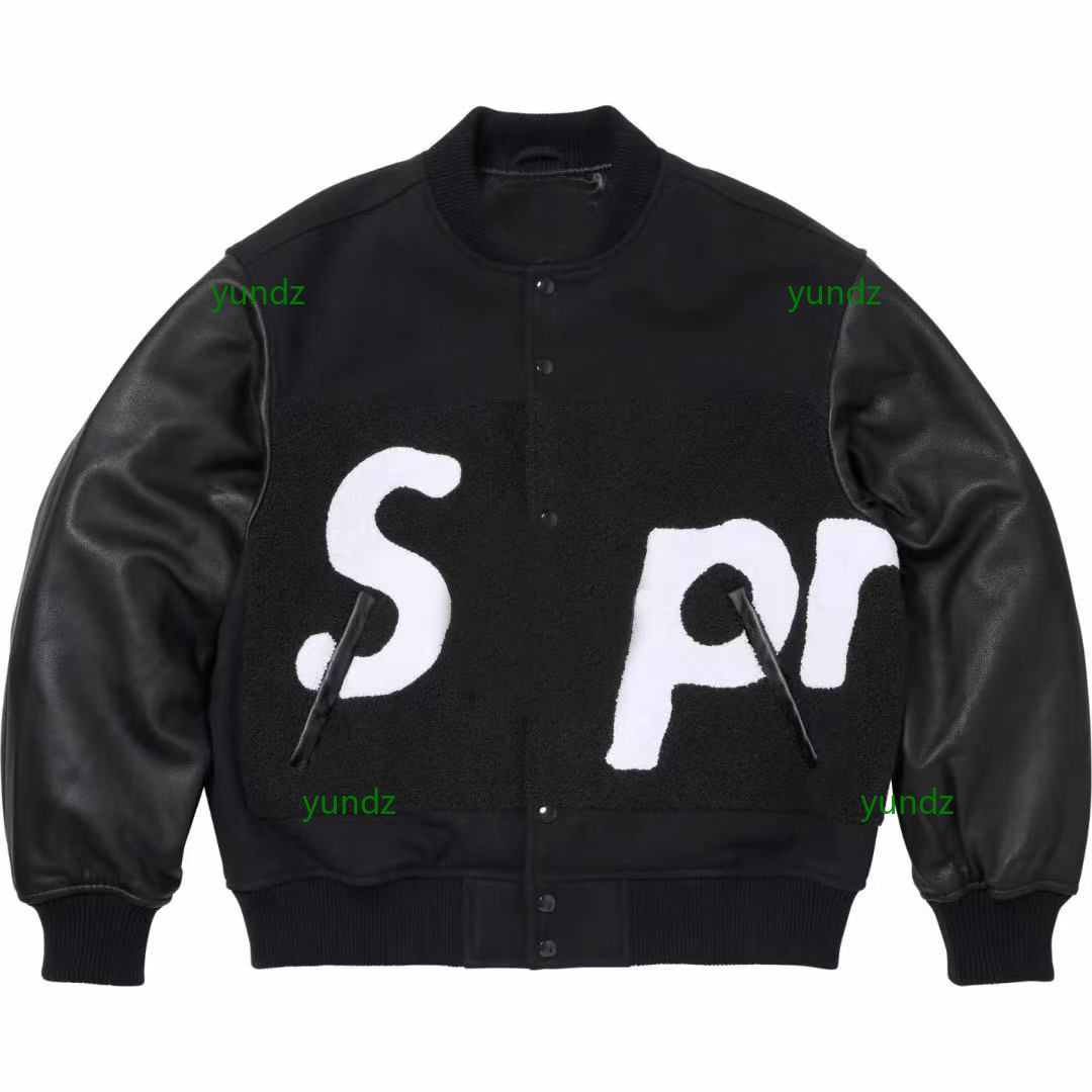 SS24 WEEK1 BIG LOGO CHENILLE Varsity Jacket Letter Autumn Men Baseball Jackets Hip Hop Loose Bomber Men Women Button up coat