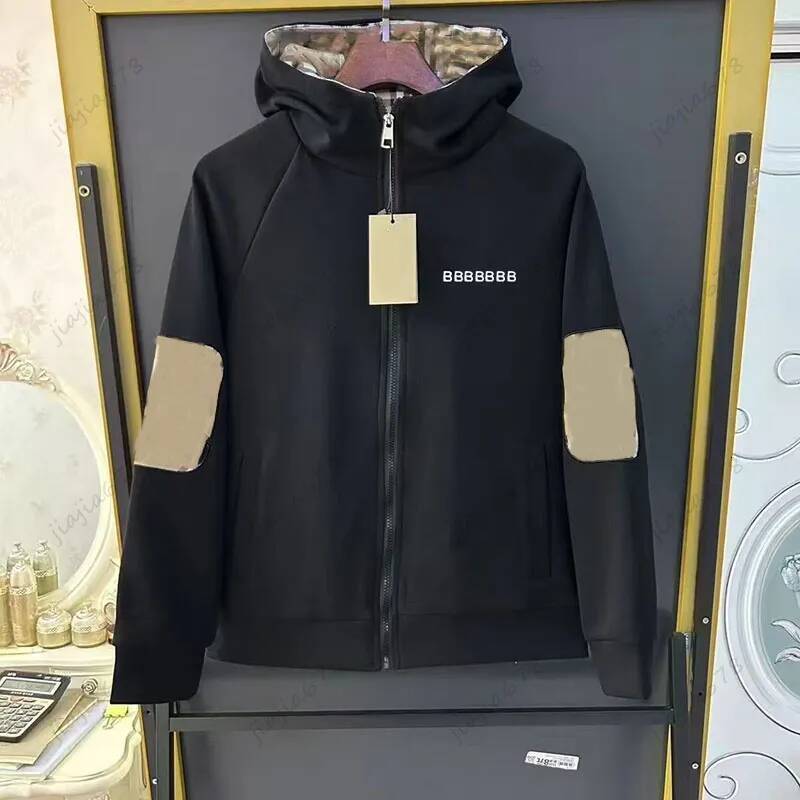 buberHerringbone hooded sweatshirt Men's zipper hooded jacket Cotton jacket Designer hooded shirt - Zipper cardigan coat
