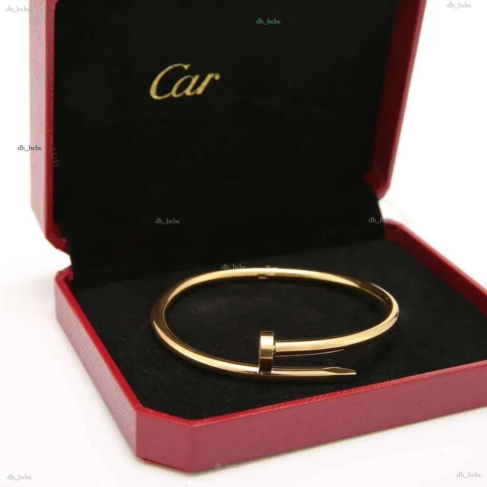 Bangle Bracelet Nail Design 18K Gold Plated Stainless Steel Designer Jewelry for Women Valentine Gift with box