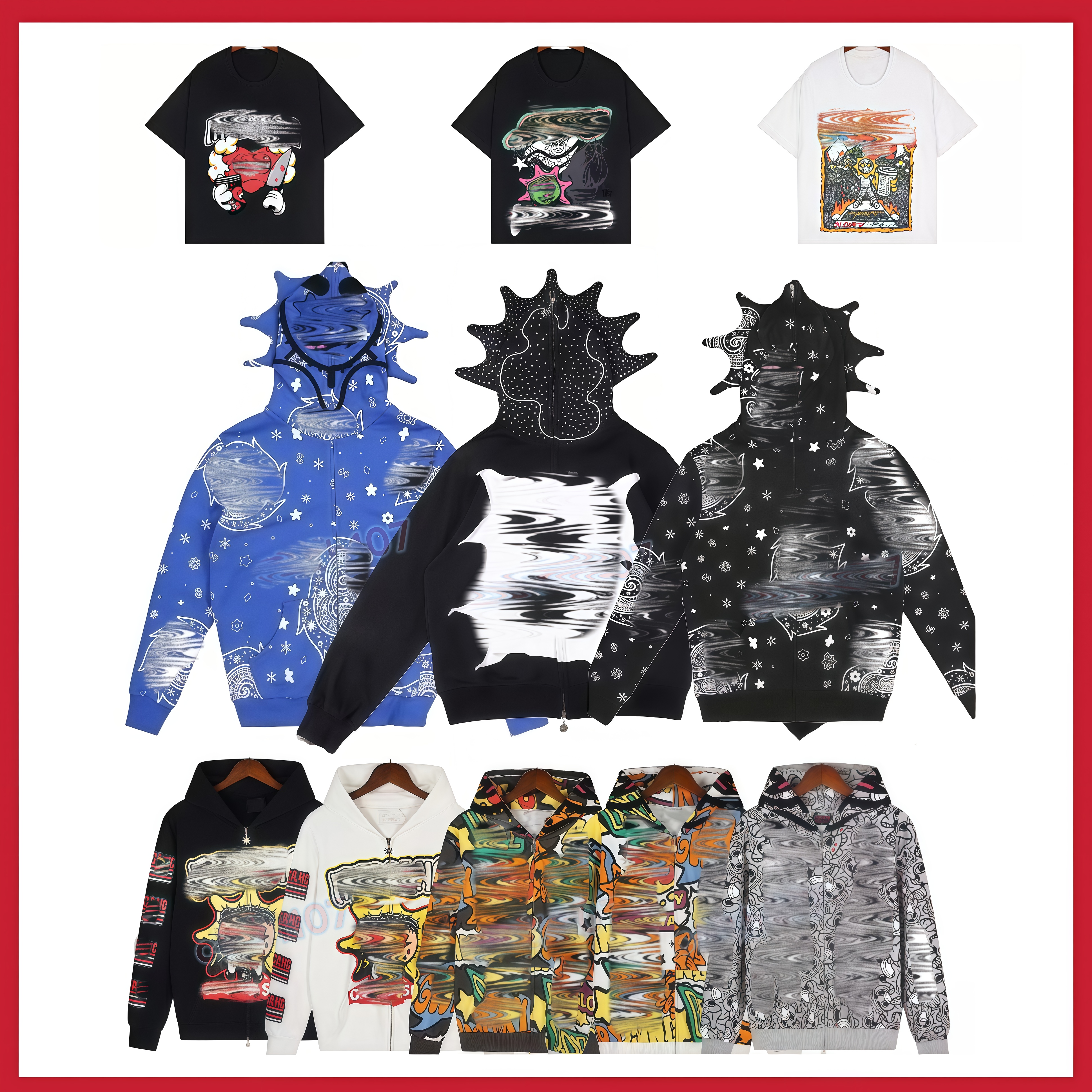 Men's Hoodies shirts pants glohoodies The designer Hoodie High Street Printed Men Women Drink Cartoon Y2K Hoody Sweatshirts Long Sleeved Sku