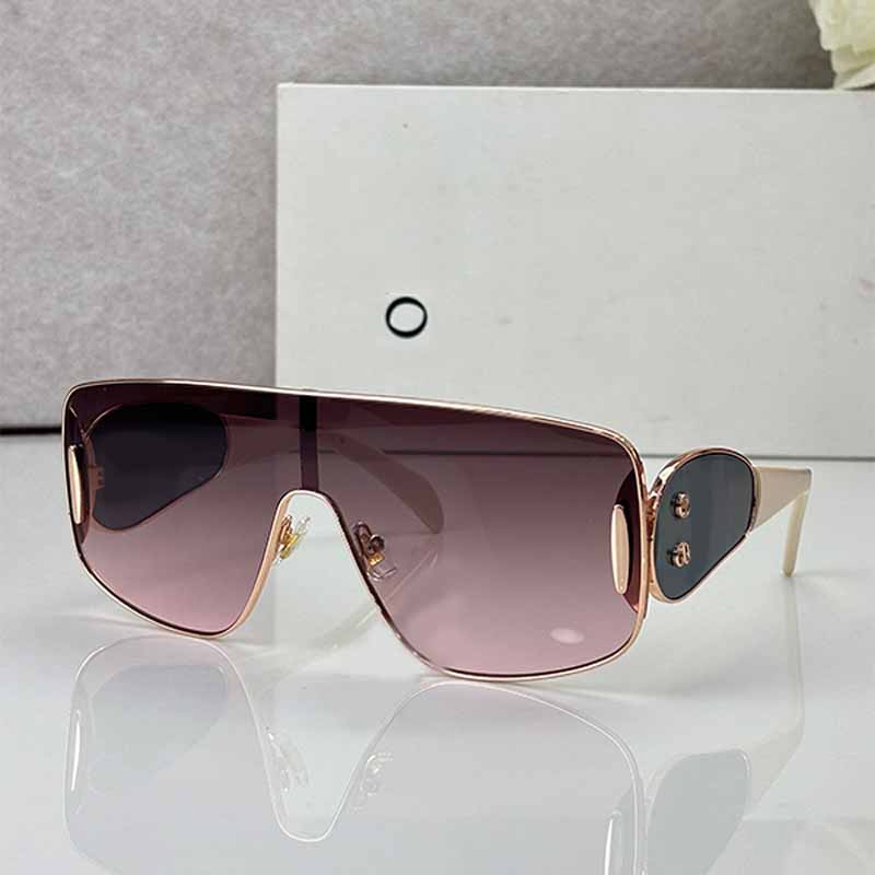 Women Fashion Square Shield Sunglasses LW5094S Rose Gold Frame Pink Gradient Lenses Chic Shades For Street Snap Cafe Party UV400