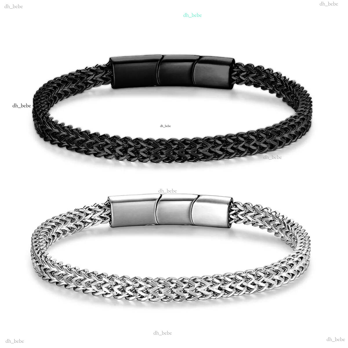 Bijoux de créateurs Hip Hop Minimaliste Tendance Avant et Arrière En Acier Inoxydable Trois Segments Boucle Magnétique Bracelet Tressé Accessoire