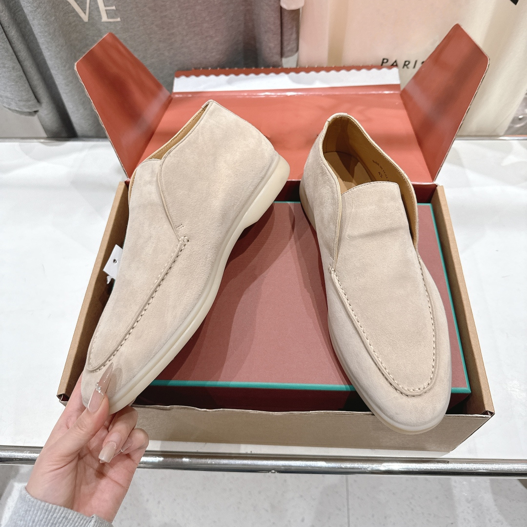 Luxury Suede Chukka Ankle Boots Slip On Open Wlaking Mid Top Loafer Boot Designer Loafers Comfort Casual Shoes Soft Leather Lightweight Fashion Trai