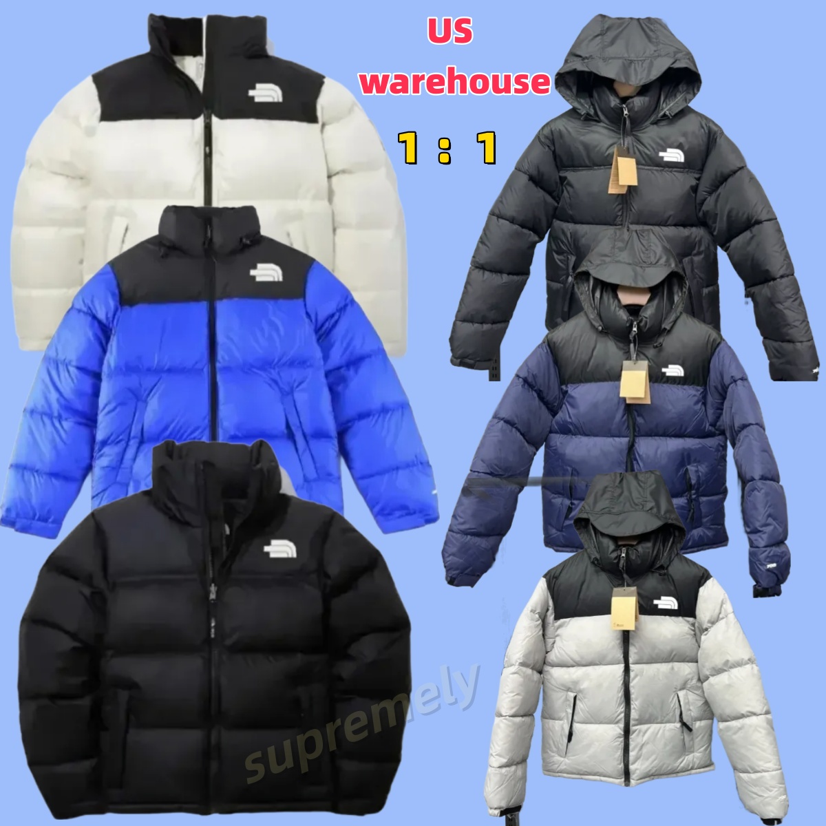 Men's 700 Fill Power Puffer Jacket 90% Duck Down Coat Embroidery Winter Warm Windproof Outerwear