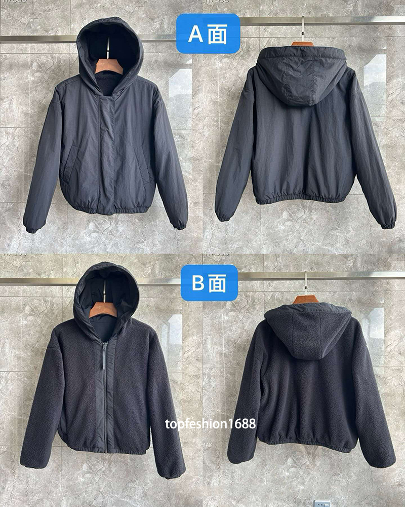 gooce jacket Designer high quality clothing Autumn and Winter 7068W Alberni Double Sided Wool Fleece Aviator Jacket Women's Hooded Down Jacket