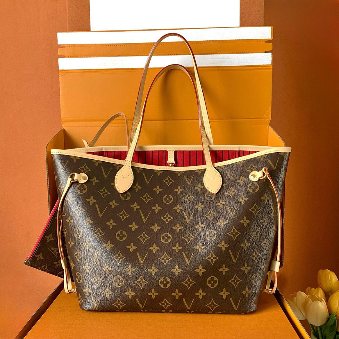 Top Designer Tote Shoulder bag Luxury Handbag Leather Purse Women Casual Large Capacity Travel Shopping Bag Lady Classic Old Flower Brown Lattice Wa