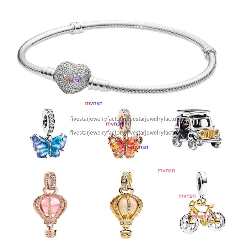Bracelet jewellery designer for women Snake Bone Bracelets for Women Rose Gold Glass Butterfly fashion Dangle Charm bracelet necklace Car luxury jew