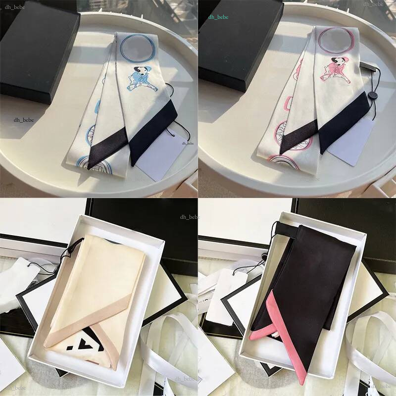 Créateur minimaliste à la mode Lettre imprimée Accessoire de sac à main Foulard en soie pour femme