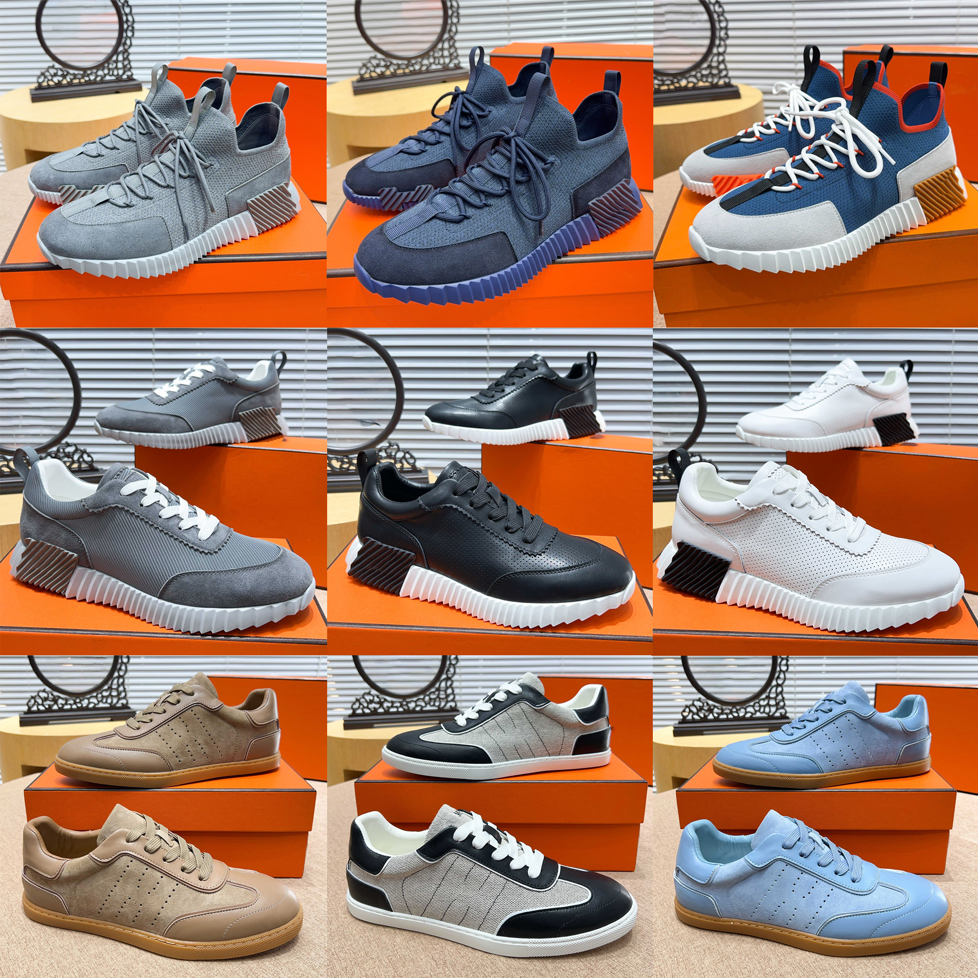 New Low Top Casual Shoes Lace Up Sneaker luxury Designer Business Soft Genuine Leather Canvas Suede basketball shoe Men Flat Lightweight breathable