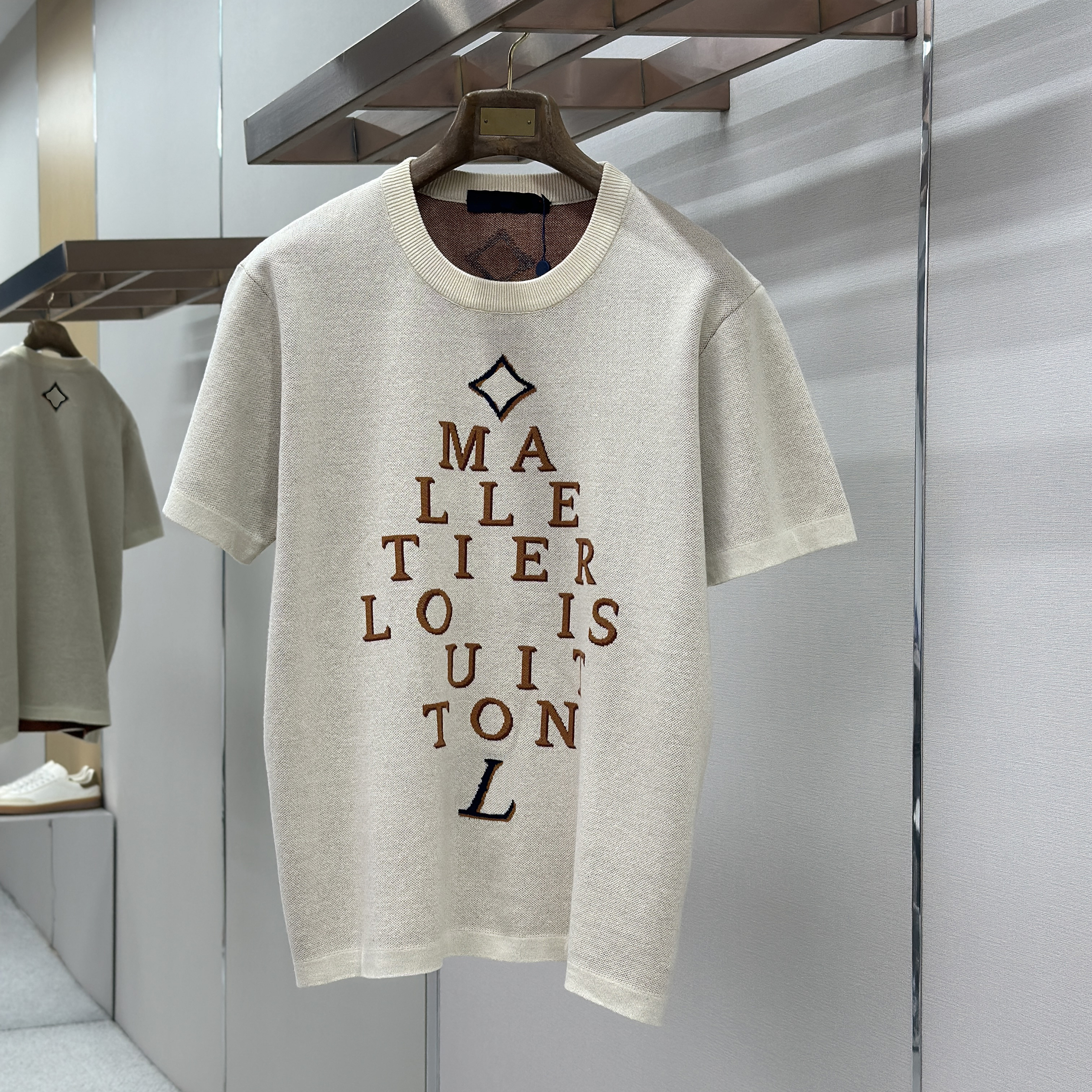 high quality designer t shirt, classic letter jacquard knit round neck tshirt, mens tshirt, polo shirt, summer casual street breathable short sleeve