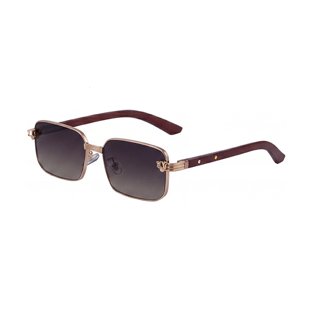 2026 New European And American Fashion Square Frame Retro Leopard Head Versatile Outdoor Sun Protection Sunglasses For Men, Fashion High-Grade Desig