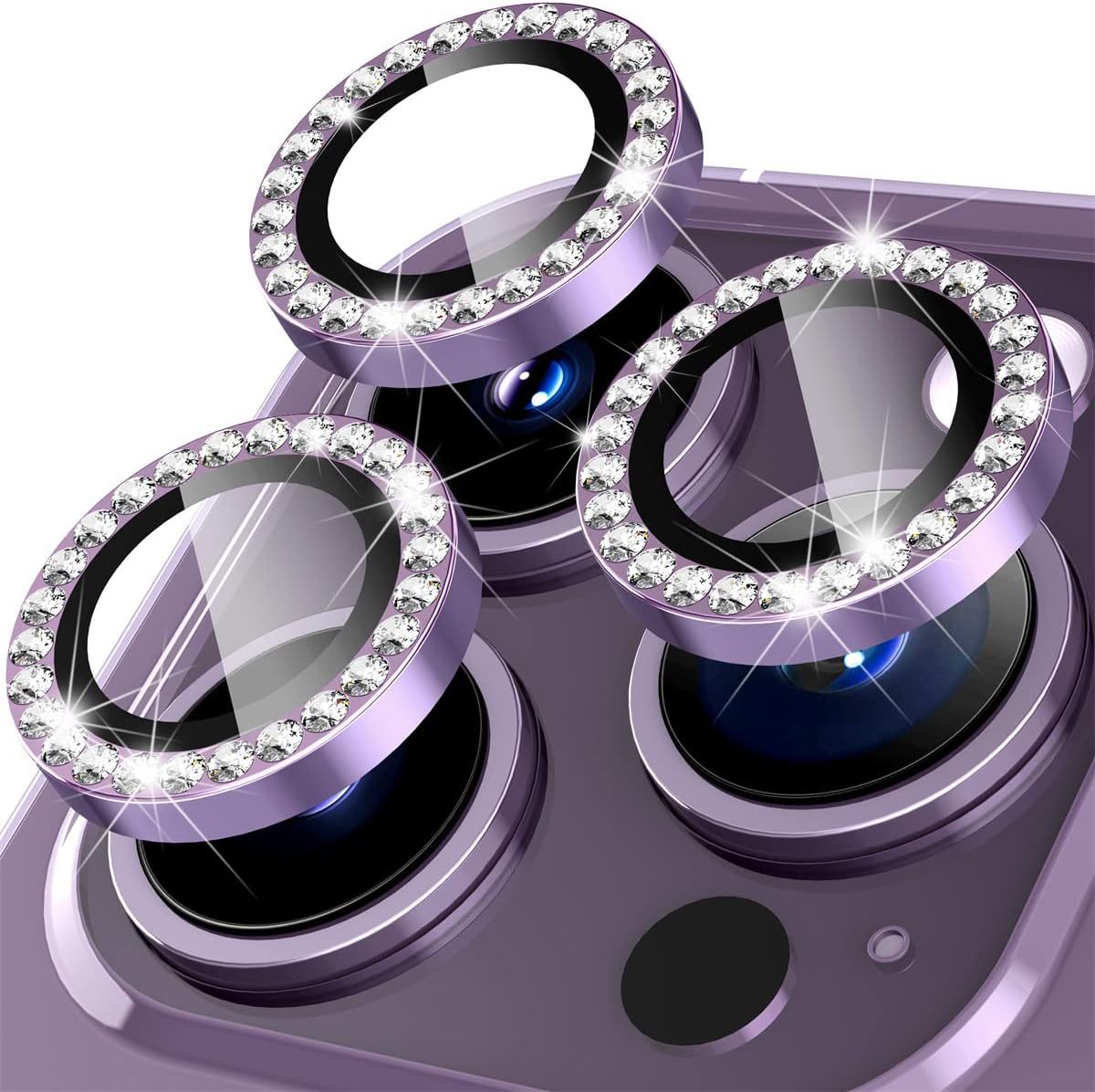 Luxury Metal Frame Bling Glitter Ring Diamond Eagle Eye Hawkeye Camera Lens Glass Protector For iPhone Duo 18 17 Air 16 15 14 13 12 11 Pro Max Mini