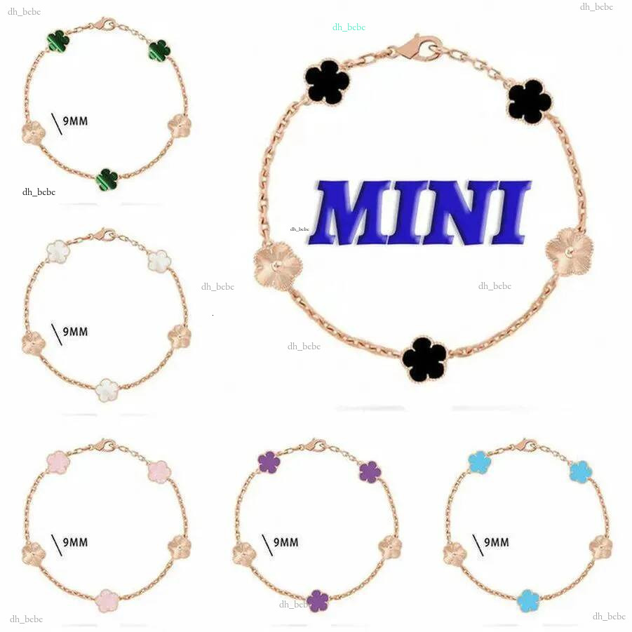 women luxury rose gold plated 9mm mini designer jewelry charm bracelet clover bangle gift