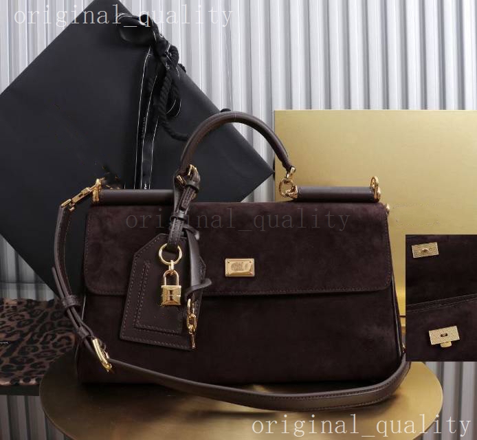 designer purse Sicily bag Women Designer Handbag Top Handle Flap Mirror Quality 12A Lacquer leather rose powder Womens Bag Cross Body Daily commutin
