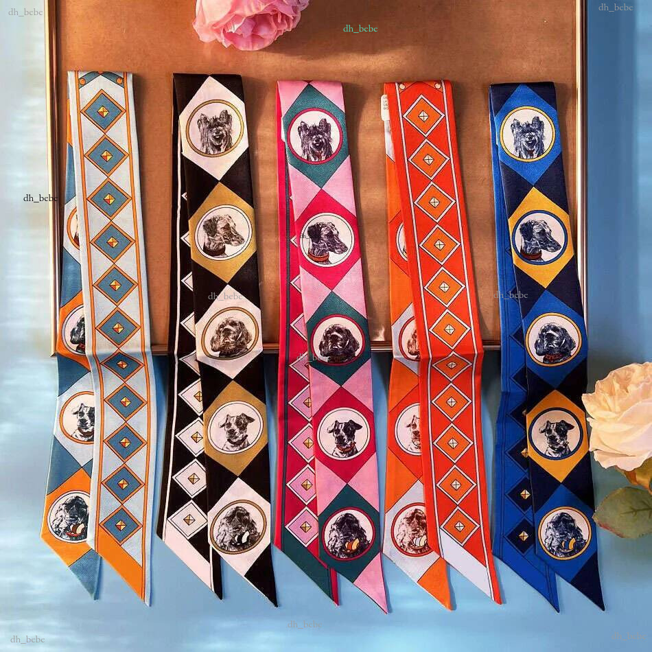 Collier et écharpe de styliste en soie 100% pour femmes, collier de chien haut de gamme, nouvelle petite bande longue pour cheveux, ruban de crav