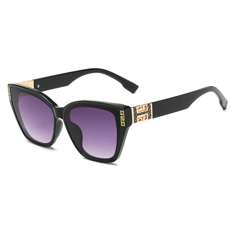Premium Designer Luxury Brand Sunglasses 2026 New Cat-Eye Large Frame Light Luxury Style High-Quality Women's Sunglasses, European And American