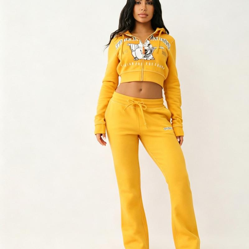 Sweat à capuche court imprimé graphique pour femme, ensemble assorti, veste à capuche à manches longues, taille haute, cordon de serrage, pantalo