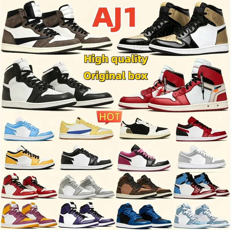 Designer Low 1s basketball shoes Mens Womens 1 OG Triple Black White Shadow University Blue UNC Bred Toe Light Smoky Grey Outdoor sneakers 36-47