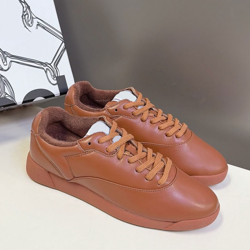 Womens Sneakers Ladies German Army Trainers Designer Retro Flat Shoes Calfskin Lace Luxury Brand Sneaker Fluffy Inner Casual Shoes Rubber Outsole Si