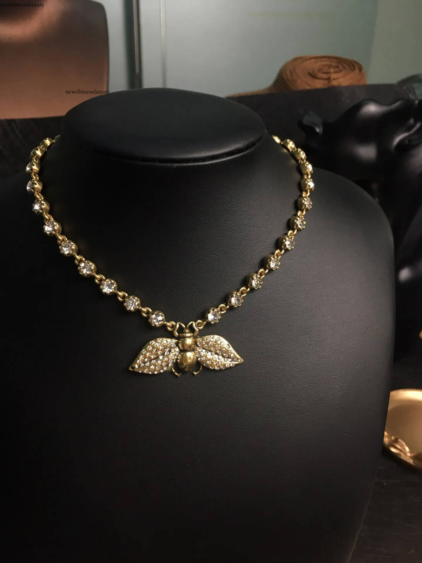 Ensemble complet de pendentifs abeille Vintage, collier en diamant, bijoux de créateur, fête de fiançailles, bijoux assortis