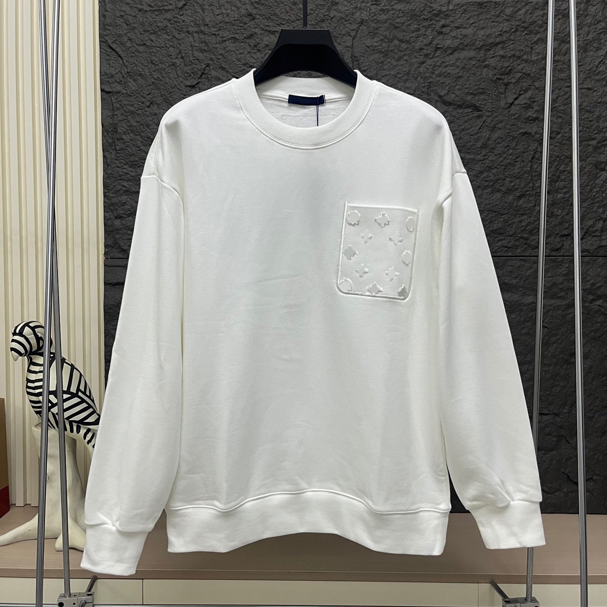 Designer Hommes Femmes Automne Col Rond Pull Casual Loose Sweat À Capuche Luxueux Poche À La Mode En Relief Top Hommes Femmes À La Mode À Manches