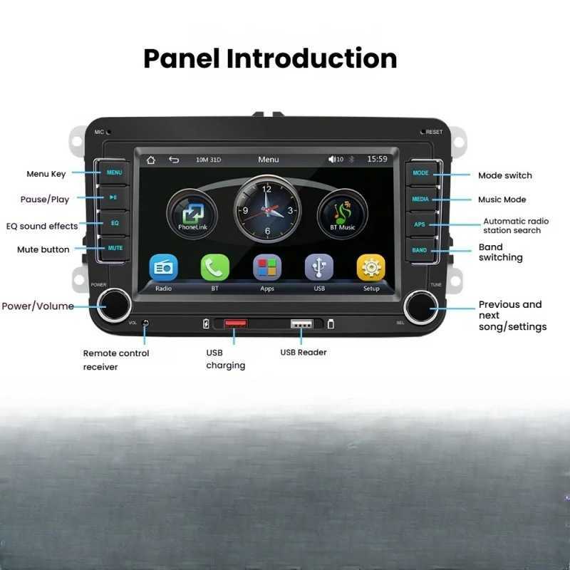 7 pouces adapté pour Volkswagen MP5 Smart Bluetooth Radio lecteur de voiture sans fil Carplay T260927