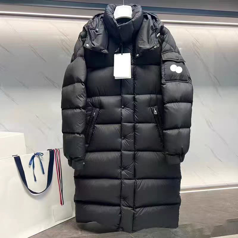 Mens Downs Parkas Puffer Jacket Long Style Fur Collar Wind Coat Jackets Thick Warm Coats Long Sleeves Pockets Budge Embroidery Brand Coats Outwears