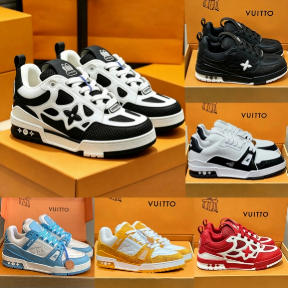 Designer Shoes Low Trainers lus Skate Casual Vintage Sneaker Cowhide Upper Breathable Insole Non Slip Rubber Outsole Fashion Low Top Sports Shoe For