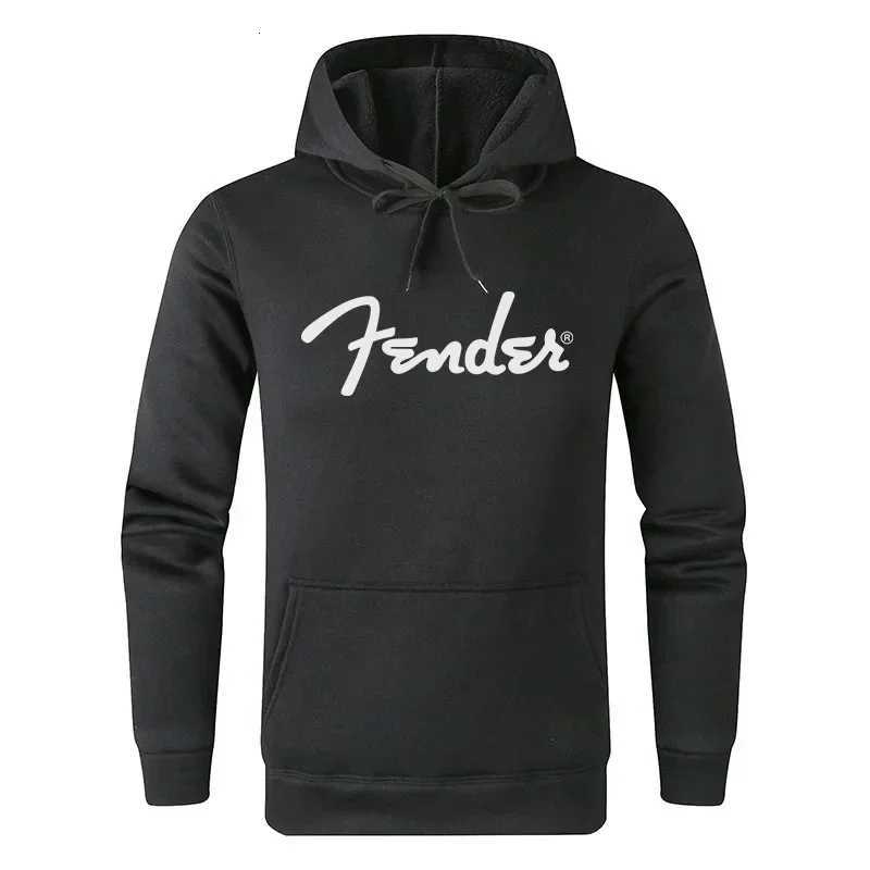 Men's Hoodies Sweatshirts Men's Casual Sweatshirt Fender Script Graphic Print Hoodie Vintage Rock Streetwear Pullover Sweat shirt D260927