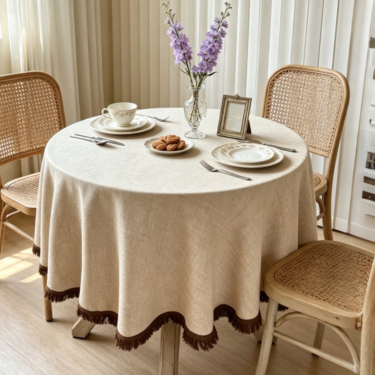 Nouveau Nappe en coton et lin de Style Vintage «luxe abordable»